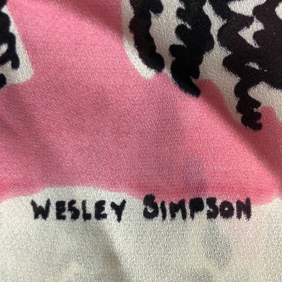 Wesley Simpson Art Work Vintage Large Scarf Conversation Piece - Picture 10 of 15